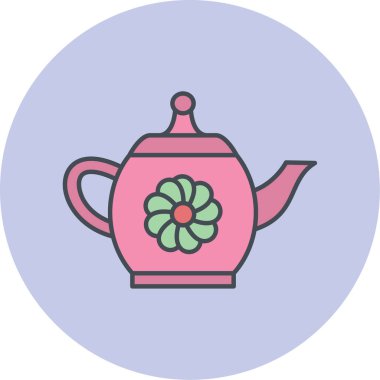 çaydanlık simgesi, vektör illüstrasyonu