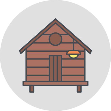 Ahır. Web simgesi basit illüstrasyon