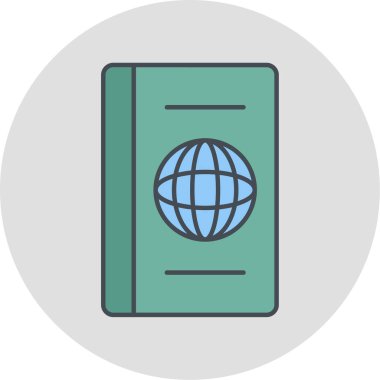 Pasaport. Web simgesi basit illüstrasyon