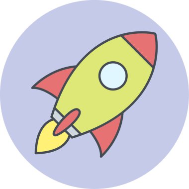 roket simgesi, vektör illüstrasyonu