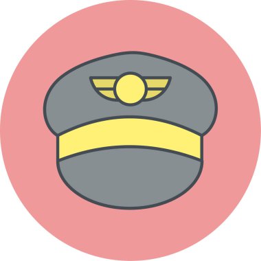 Polis memuru başlığı simgesi, vektör illüstrasyonu