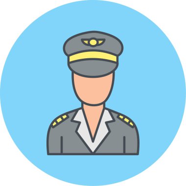 Polis memuru Avatar Web simgesi basit illüstrasyon