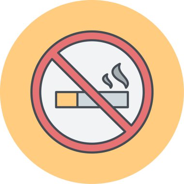 Dumanlı ikon vektör illüstrasyonu yok