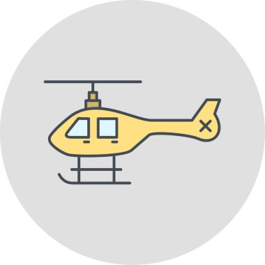 Helikopter simgesi vektör illüstrasyonu