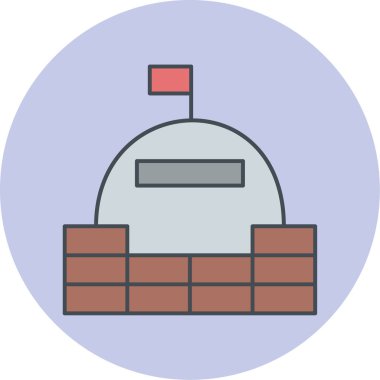 Bir bina simgesinin vektör illüstrasyonu