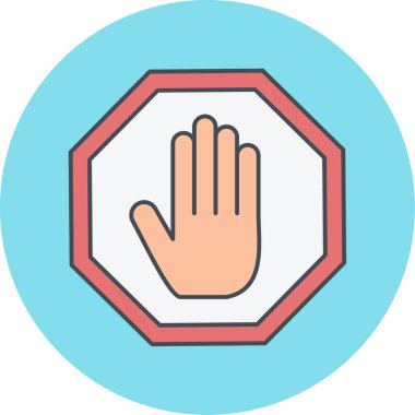 dur işareti simgesi, vektör çizimi