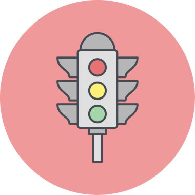 Trafik ışığı simgesi, vektör illüstrasyonu