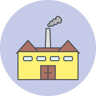 Fabrika. Web simgesi basit illüstrasyon