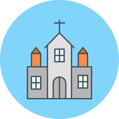 Moda tarzı izole edilmiş arka planda kilise simgesi