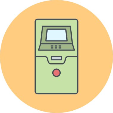 ATM Web simgesi basit illüstrasyon