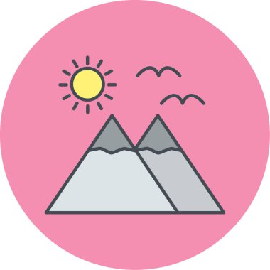 Güzel bir manzara simgesinin vektör çizimi