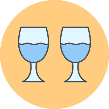 Şarap kadehi. Basit resimleme