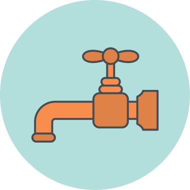 Su musluğu simgesinin vektör illüstrasyonu