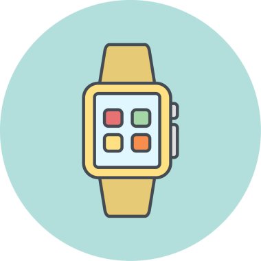 smartwatch vektör simgesi modern basit ve minimal düz tasarım uygulaması