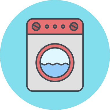 çamaşır makinesi ikon vektör çizimi