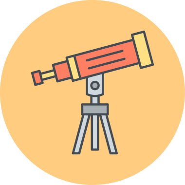 Teleskop. Web simgesi basit illüstrasyon