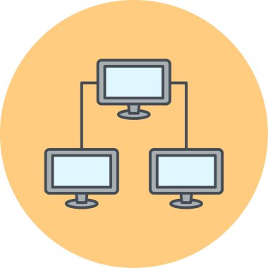 Bilgisayar ağı. Basit resimleme