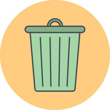 Moda biçimi izole edilmiş arkaplanda çöp kutusu simgesi