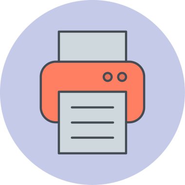 Yazıcı. Web simgesi basit illüstrasyon