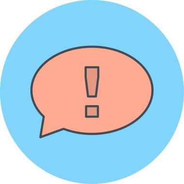 ünlem işareti web simgesi basit illüstrasyonlu konuşma balonu