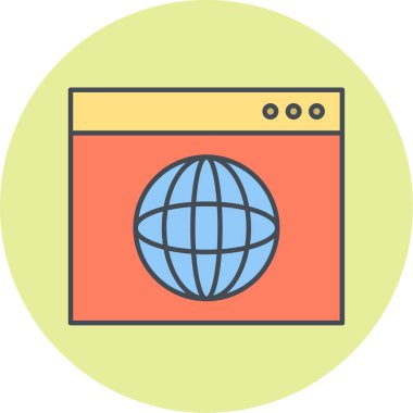 tarayıcı pencere simgesi, vektör illüstrasyonu