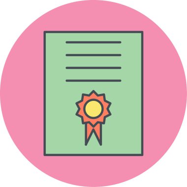 Sertifika. Web simgesi basit illüstrasyon