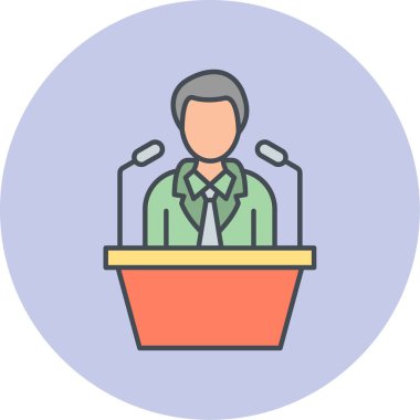 Şapka simgesi olan iş adamı, vektör illüstrasyonu