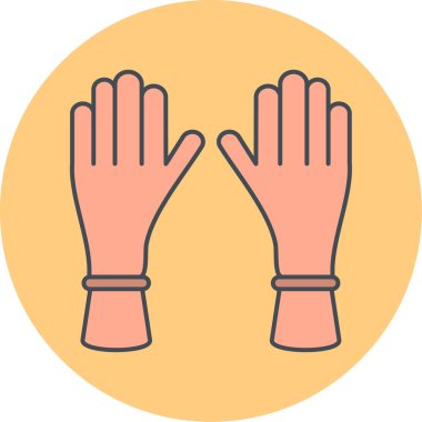 Eldiven simgesi vektör illüstrasyonu