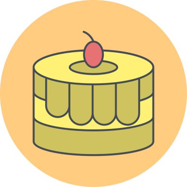 Kek. Web simgesi basit illüstrasyon