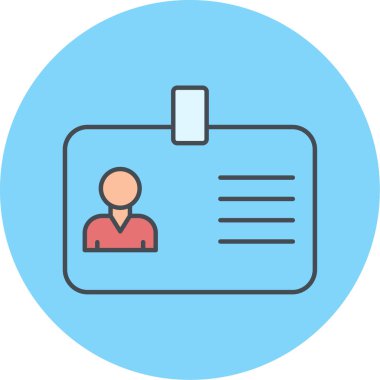 Kimlik kartı simgesi, vektör illüstrasyonu