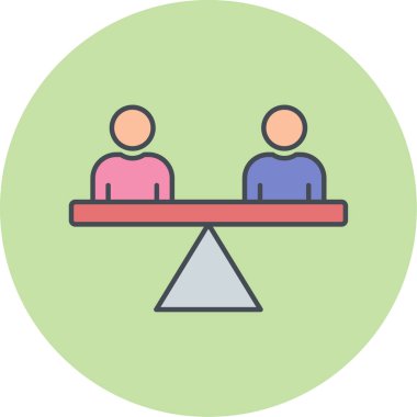 İnsanların vektör illüstrasyonu ve adalet simgesi