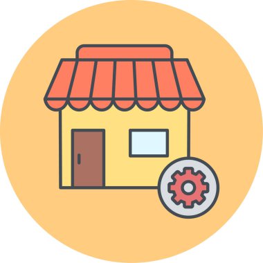 dükkan simgesi vektör illüstrasyonu