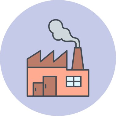 Fabrika. Web simgesi basit illüstrasyon