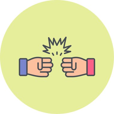 Moda tarzında izole edilmiş arka planda bir yumruk simgesini tutan