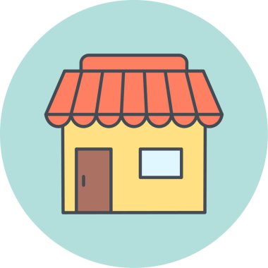 dükkan simgesi vektör illüstrasyonu