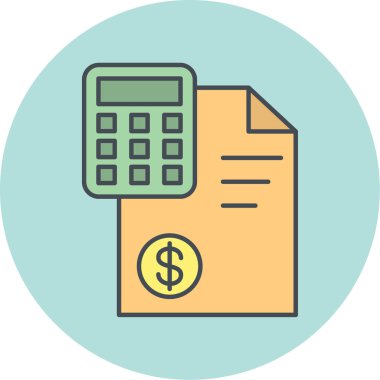 Muhasebe. Web simgesi basit tasarım