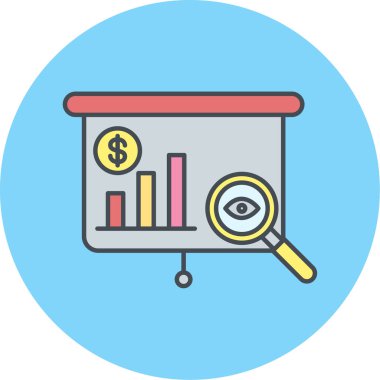 iş ve finans düz vektör simgesi