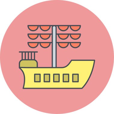 Tekne simgesinin vektör illüstrasyonu