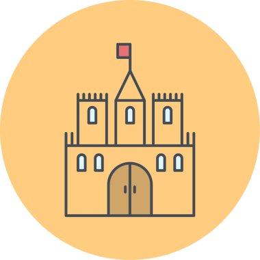 Şato. Web simgesi basit illüstrasyon