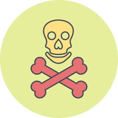 kafatası vektör düz simgesi