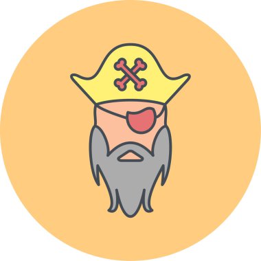 korsan vektör simgesi modern illüstrasyon