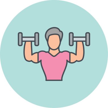 Vücut geliştirici simgesinin vektör illüstrasyonu