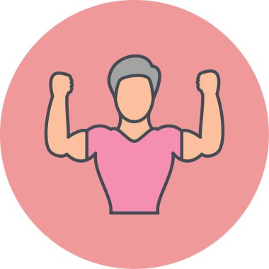 Vücut geliştirici simgesinin vektör illüstrasyonu