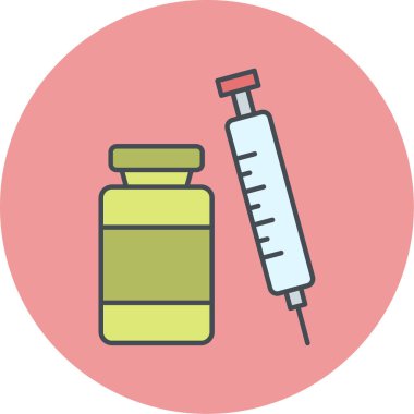 Tıbbi şırınga simgesinin vektör çizimi