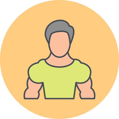 Vücut geliştirme avatarı. Web simgesi basit illüstrasyon