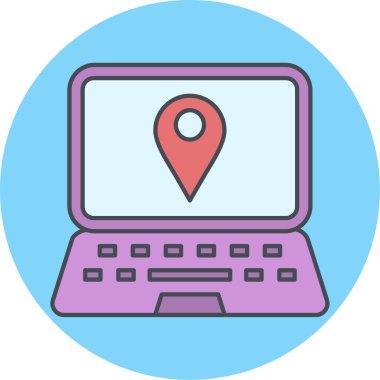 Dizüstü bilgisayar simgesi vektör çizimi