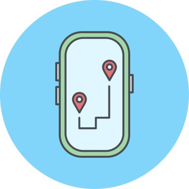 Gps haritası simgesi modayı izole etti