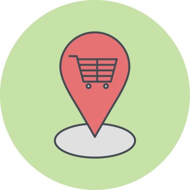 Alışveriş arabası simgesi, vektör illüstrasyonu