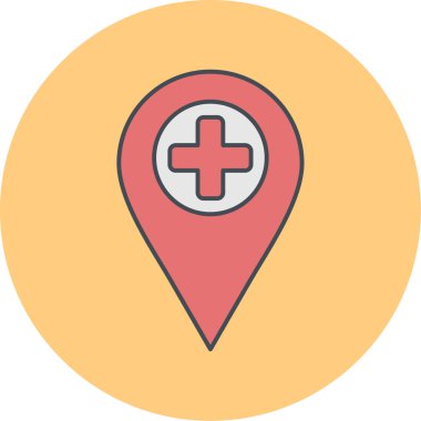 Harita iğnesi. Basit resimleme