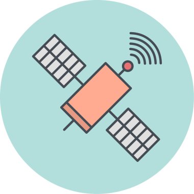 uydu vektör renk simgesi